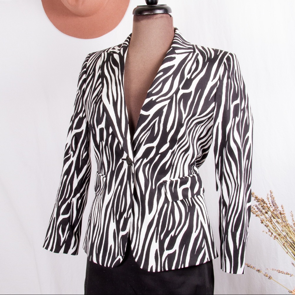 Tahari Asl Studio Zebra Print Blazer & Skirt Suit Set View 5